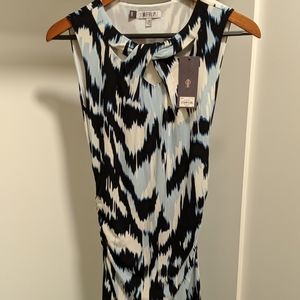 Jennifer Lopez blue and black midi dress
